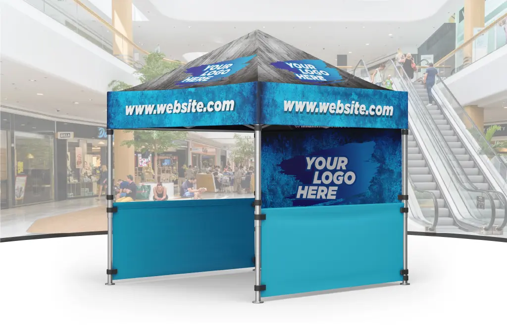 Custom printed canopy tent with website URL and business logo by Miami Epic Tees