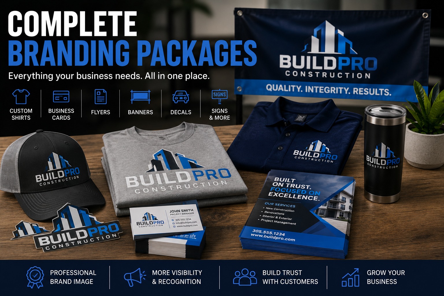 Local print shop branding package for business promotion