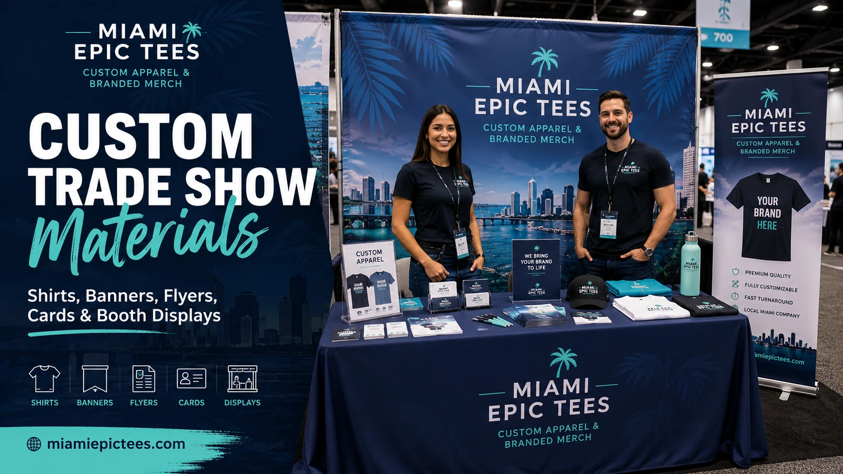 Custom trade show materials printed by Miami Epic Tees