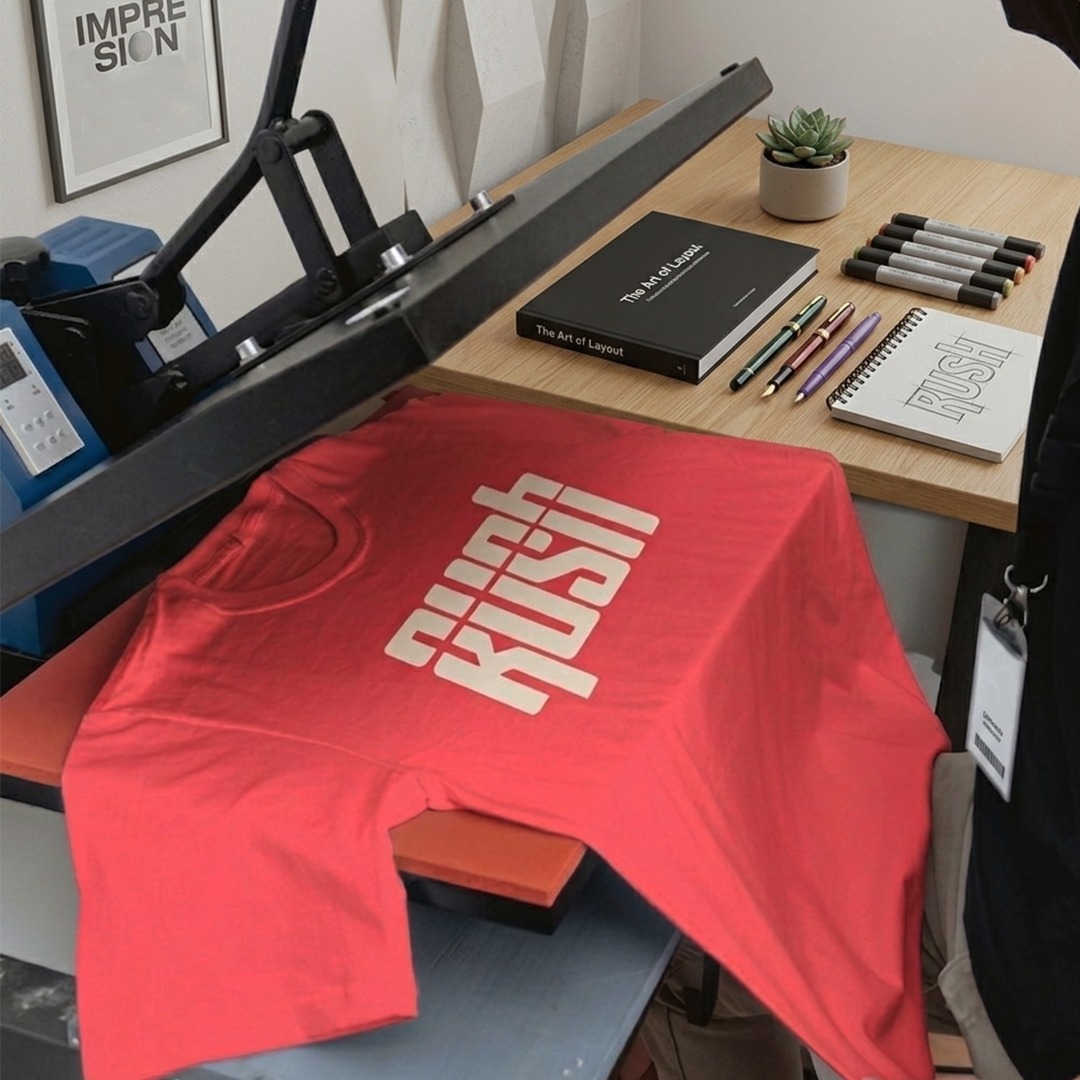 Shirts being printed quickly for rush order