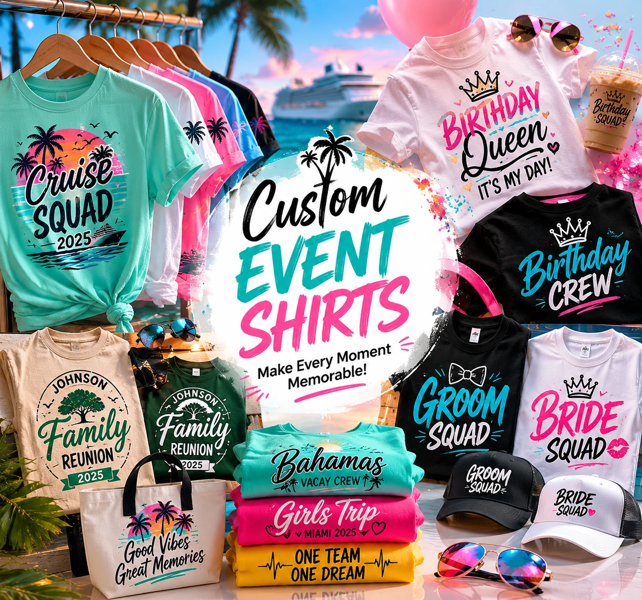 Custom birthday shirts for group celebrations in Miami
