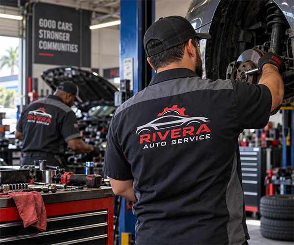 Custom auto mechanic work shirts with branded logo in Miami