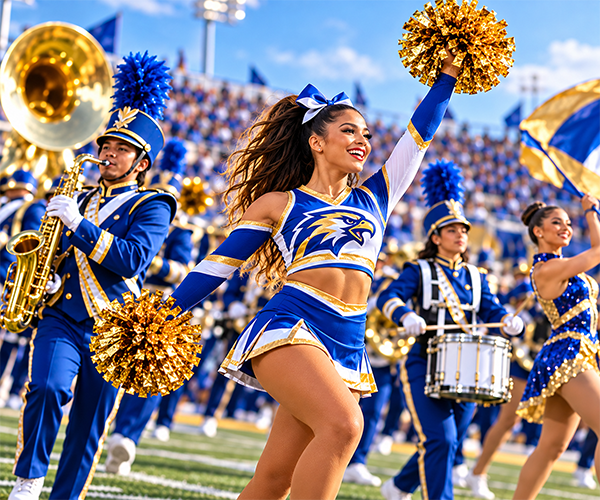 Custom spirit wear and team apparel at a Miami college football game