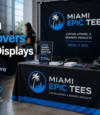 Custom booth display printed by Miami Epic Tees